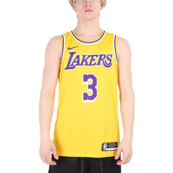 Футболка баскетбольная майка жилет nba sports sw fan edition 20 сезон los angeles lakers davis № 3 Nike, желтый — фото 4