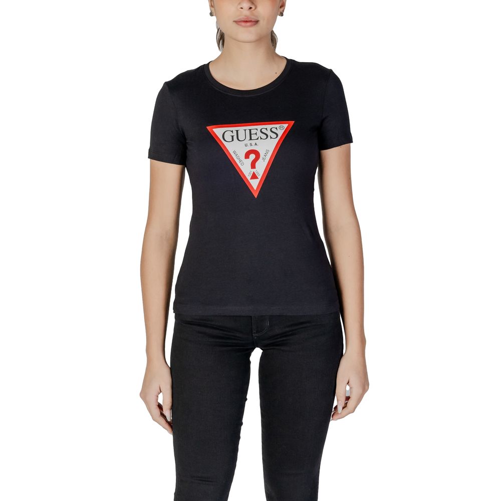 

Черные хлопковые топ и футболка GUESS