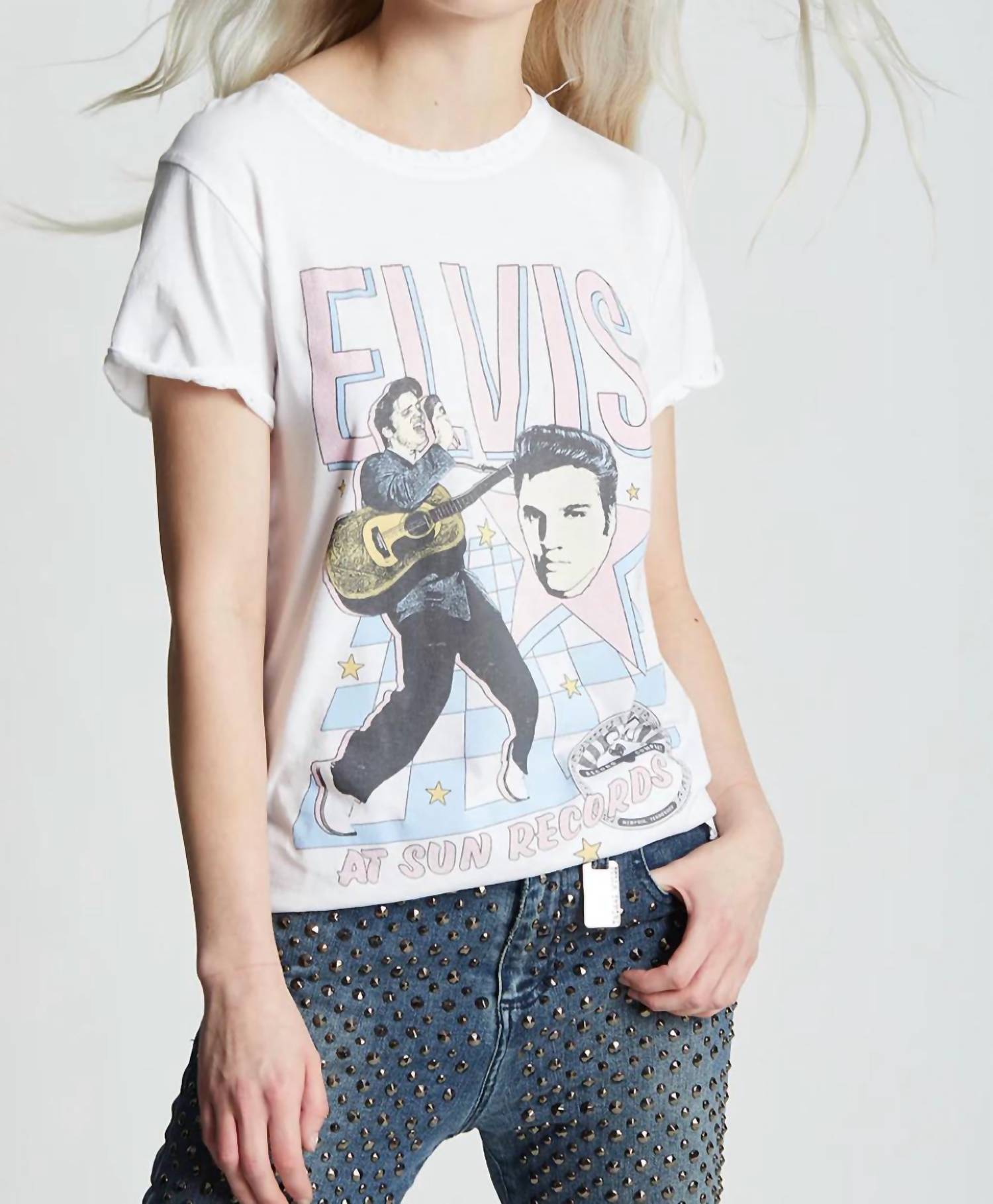 

Футболка Sun Records X Elvis Presley Memphis белого цвета Recycled Karma