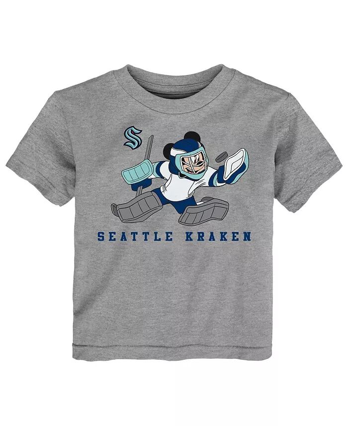 Комплект из двух футболок Disney Offense для малышей Deep Sea Blue/Heather Grey Seattle Kraken Outerstuff — фото 3