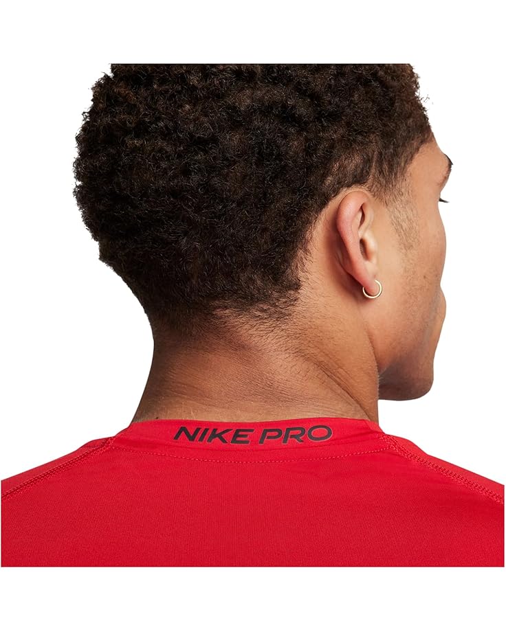 Мужская футболка Nike Pro Dri-Fit Slim с длинным рукавом, University Red/Black — фото 4