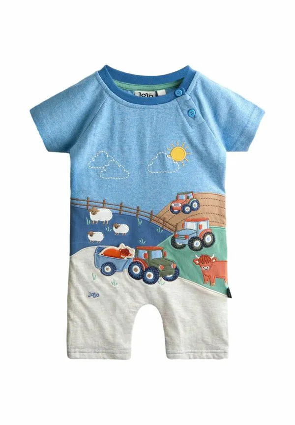 Комбинезон-Ромпер с аппликацией, прямого кроя. Jojo Maman Bébé, Blue Tractor