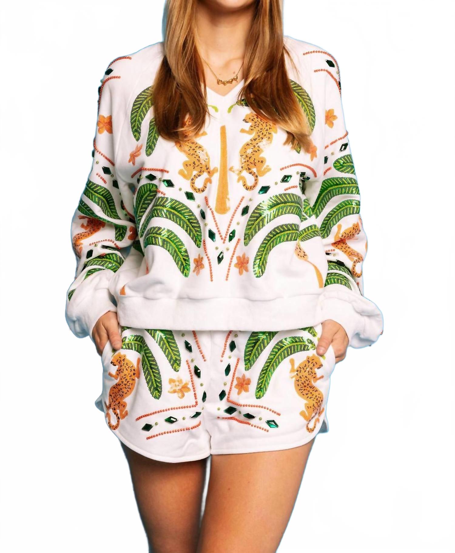 

Толстовка «Пальма и ягуар», цвет «Мульти» Queen Of Sparkles, Multi