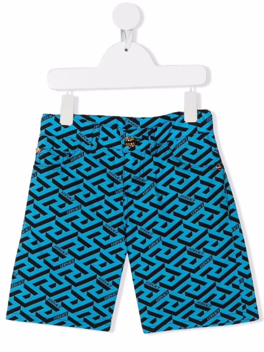 

Versace Kids шорты с принтом La Greca, синий