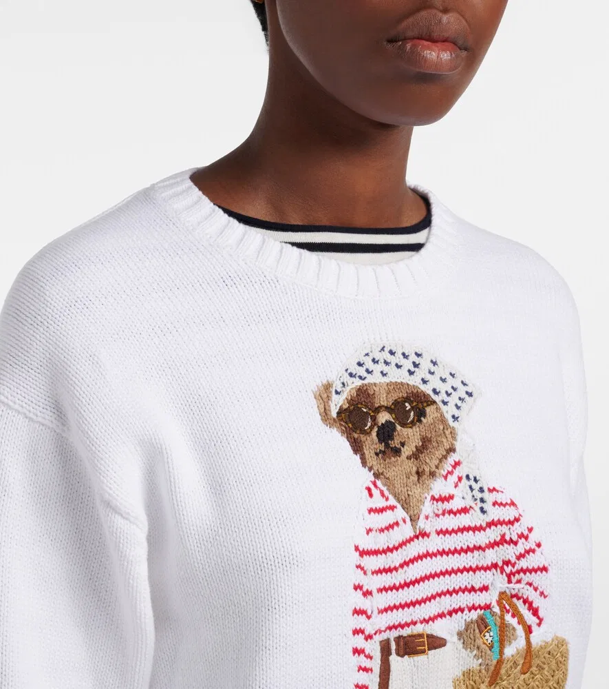 Хлопковый свитер Polo Bear Polo Ralph Lauren, белый — фото 3