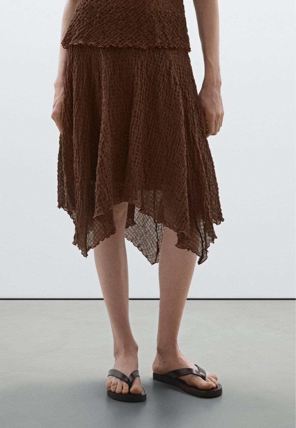 

Юбка А-силуэта FLOWING CHECK Massimo Dutti, цвет Mottled Dark Brown