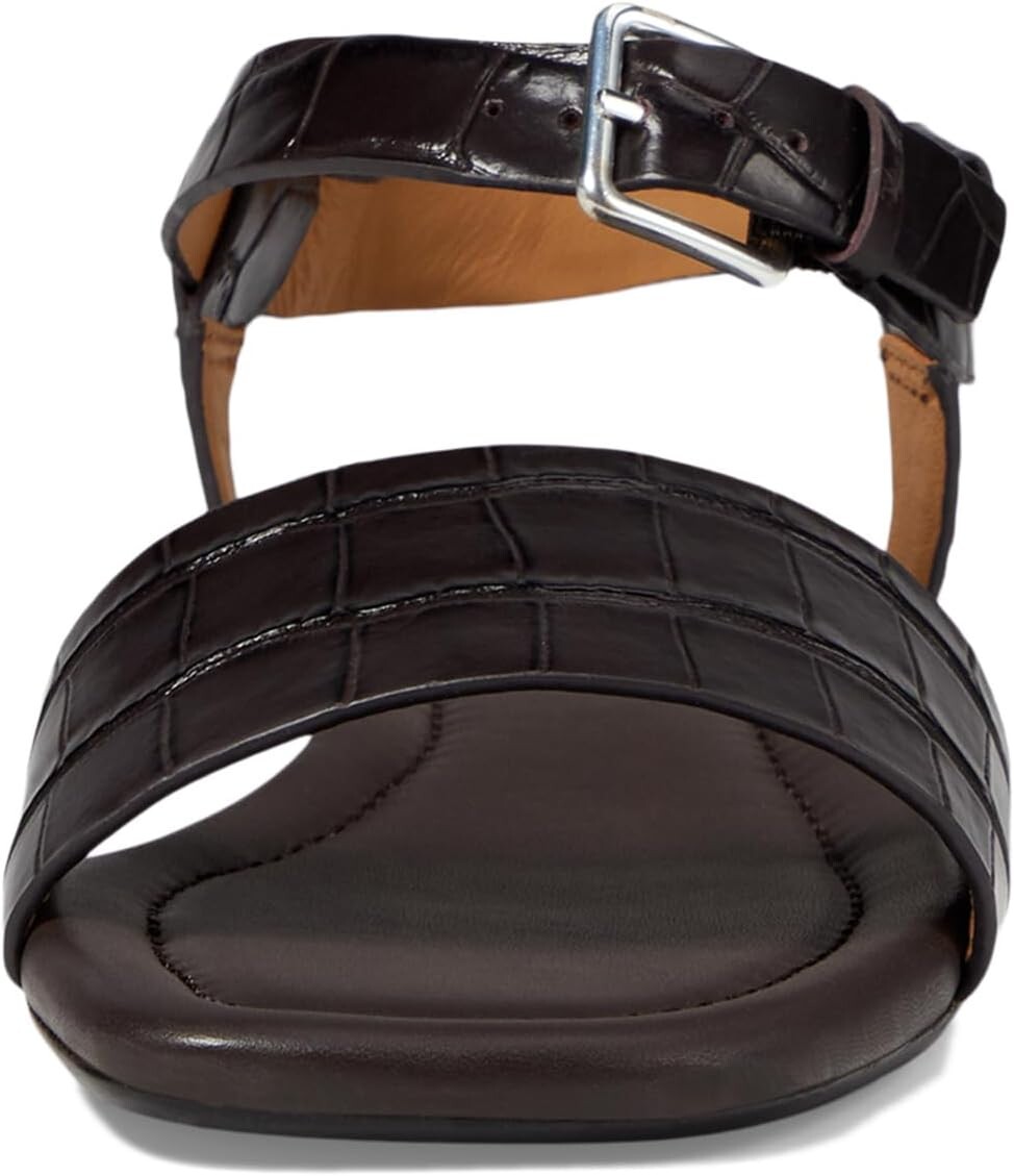 Сандалии Madewell alicante ankle strap sandal - croc, цвет Roasted Espresso — фото 2