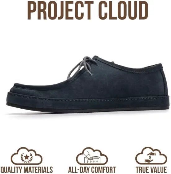 Мужские лоферы Project Cloud из 100% натуральной кожи - повседневные туфли для мужчин с мягкой стелькой, нескользящие мужские лоферы, классическая обувь - водоотталкивающие лоферы для мужчин (Денвер), темно-синий — фото 2