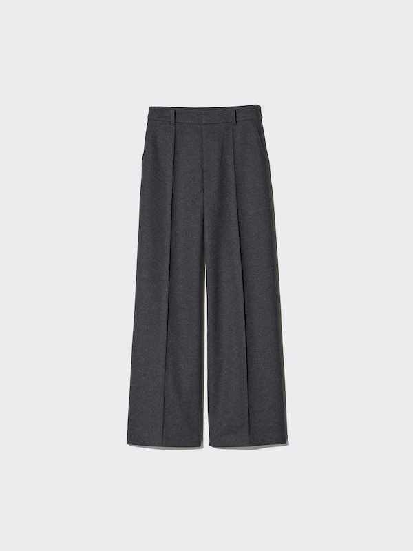 Широкие брюки из начесанного джерси (удлиненные) Uniqlo, 57 olive — фото 4