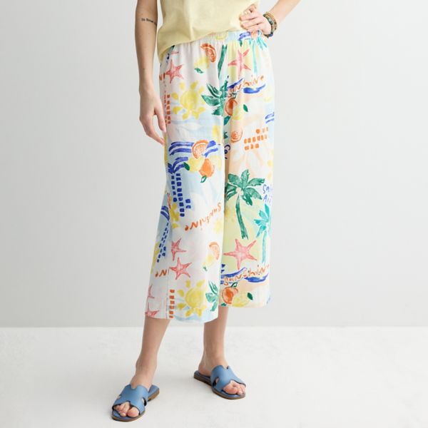 

Укороченные брюки Petite Sonoma Goods For Life, цвет multi bright palm