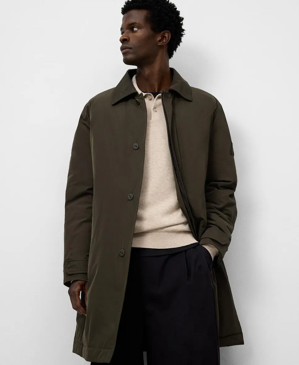 

Мужское стеганое пальто с отложным воротником Adolfo Dominguez, темно-зеленый