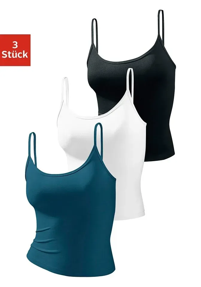 

Топ-спагетти Vivance active (3 шт.) из мягкой микрофибры, белый