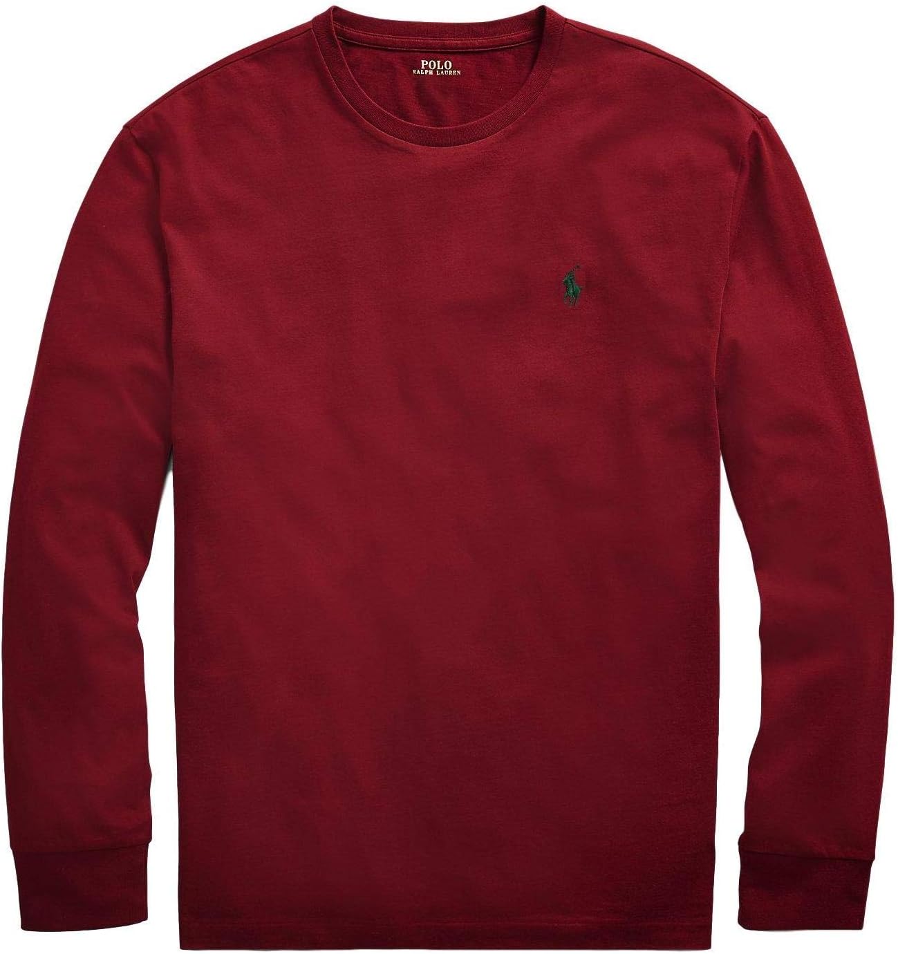 

POLO RALPH LAUREN Мужская футболка с длинным рукавом Classic Fit Soft Touch, Classic Wine.