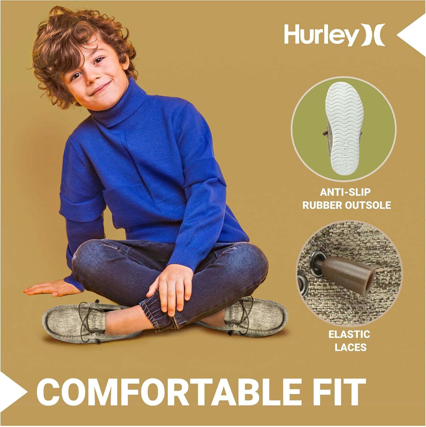 Детские кроссовки Hurley с эластичными шнурками, мультиколор — фото 2