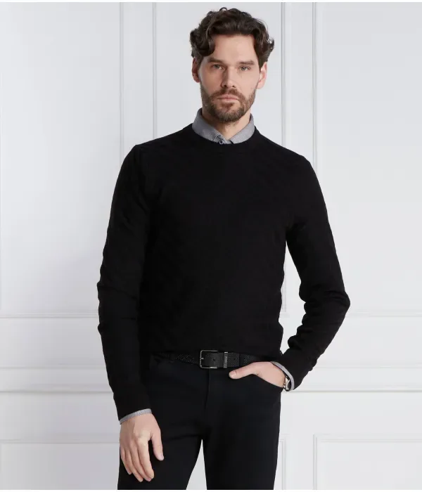 Шерстяной свитер Palwino regular fit Boss, черный — фото 3