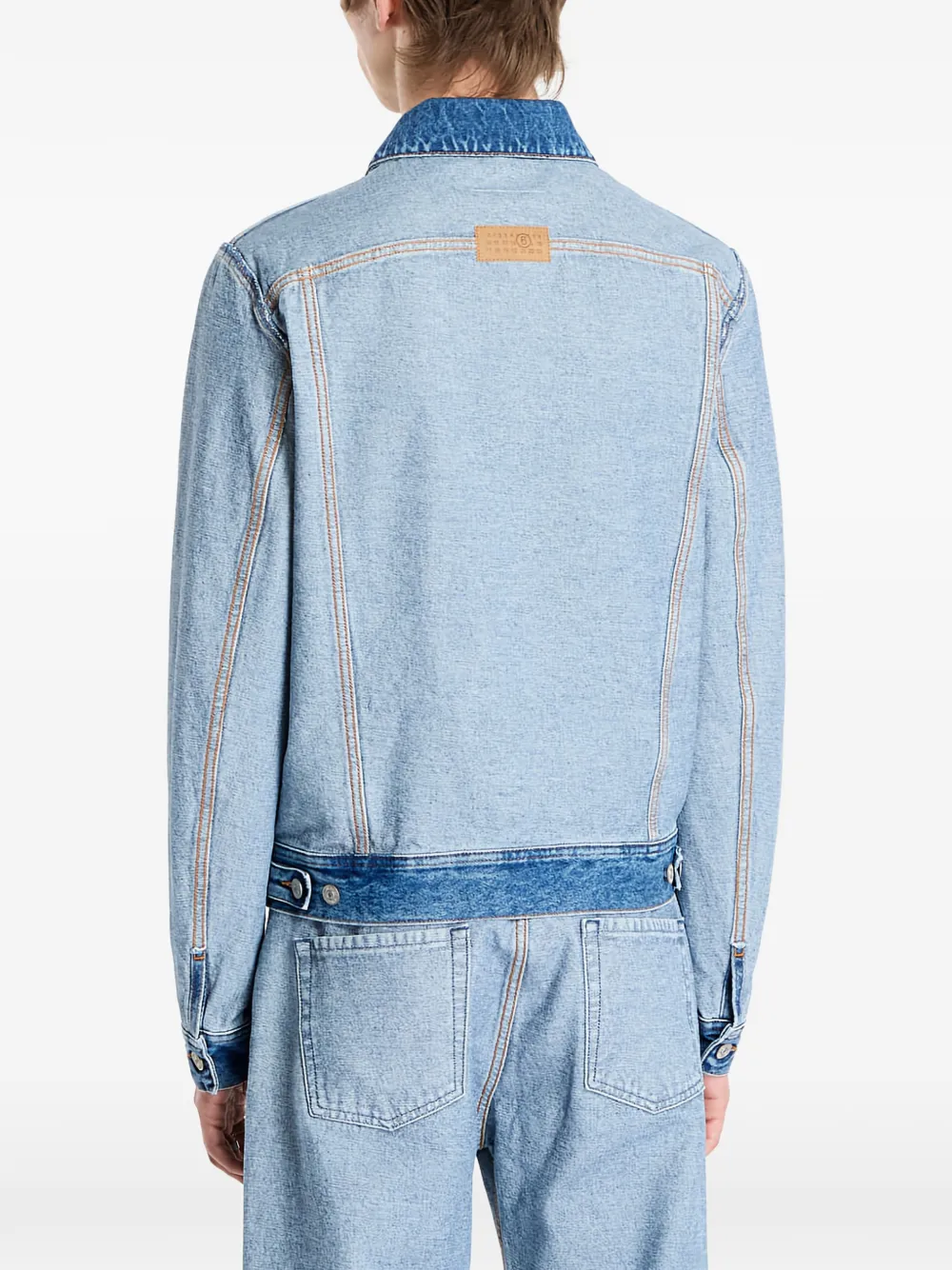 Джинсовая куртка с клапанами на карманах Mm6 Maison Margiela, синий — фото 4
