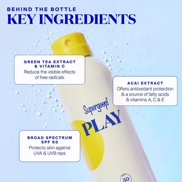 Play антиоксидантный солнцезащитный крем для тела spf 50 Supergoop! — фото 4