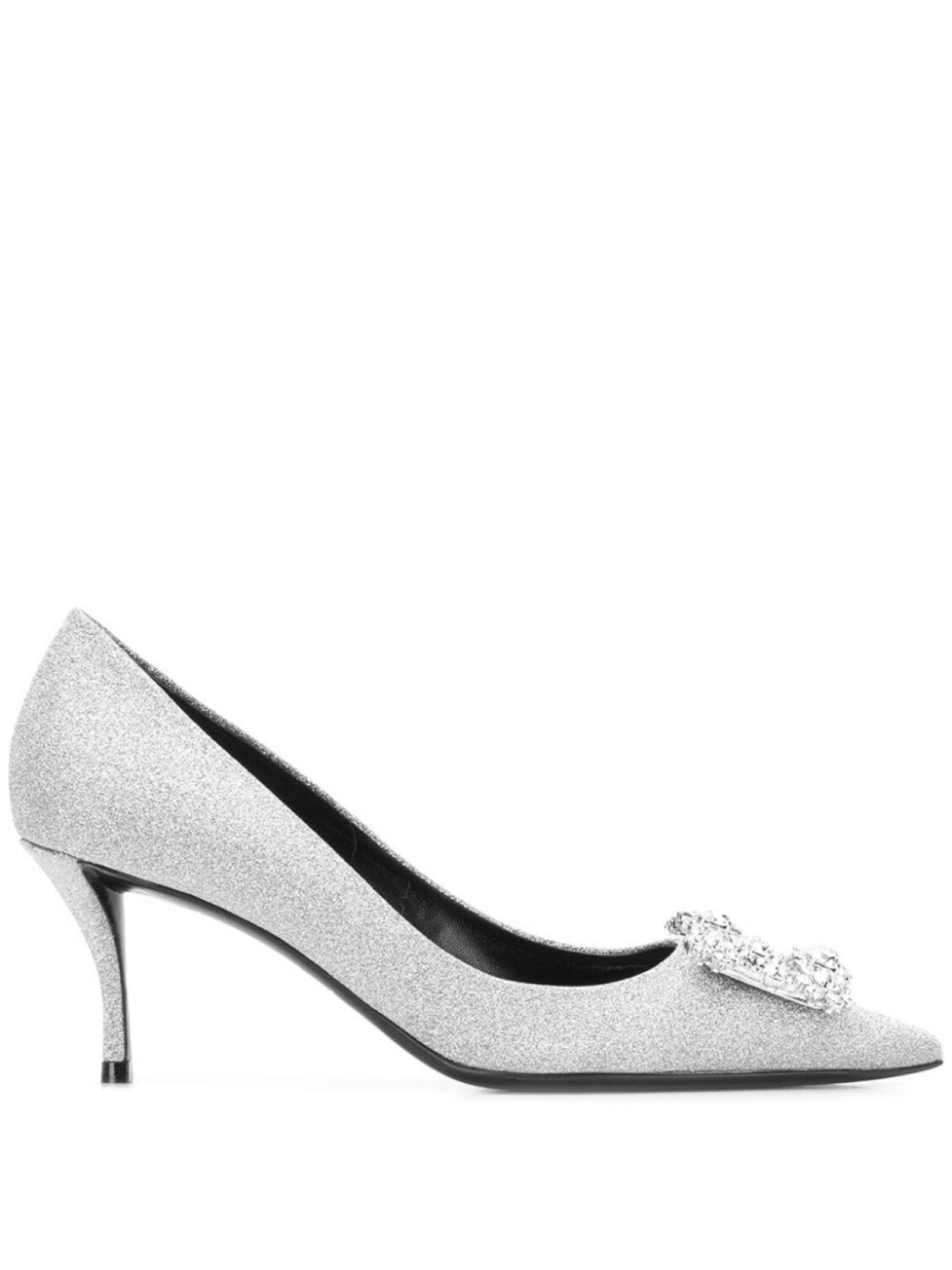 Туфли-лодочки со стразами Roger Vivier, металлик