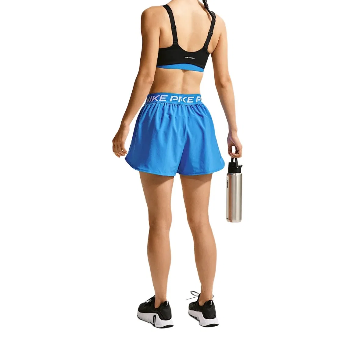Быстросохнущие штаны Nike PRO DRI FIT светло-голубые/белые — фото 4
