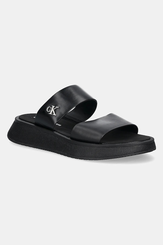 Шлепанцы Sandal Slide с двойными ремешками Calvin Klein Jeans, черный