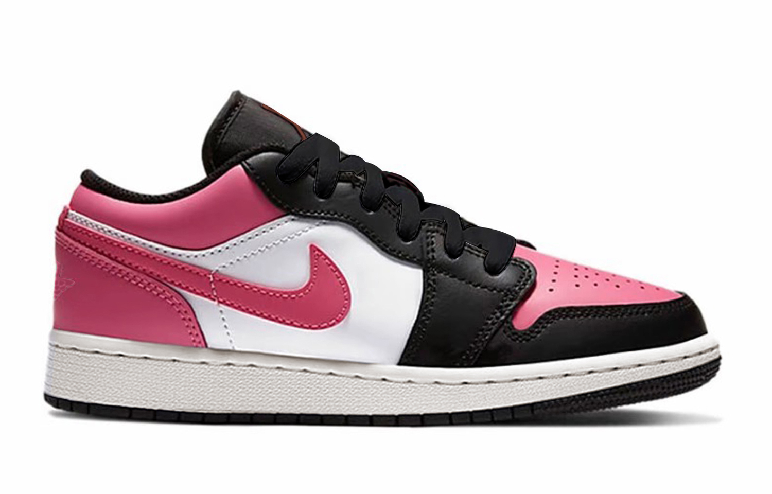 Jordan Air 1 Reverse Rose Red, синтетическая кожа, нескользящая и износостойкая подошва, низкие кроссовки — фото 3