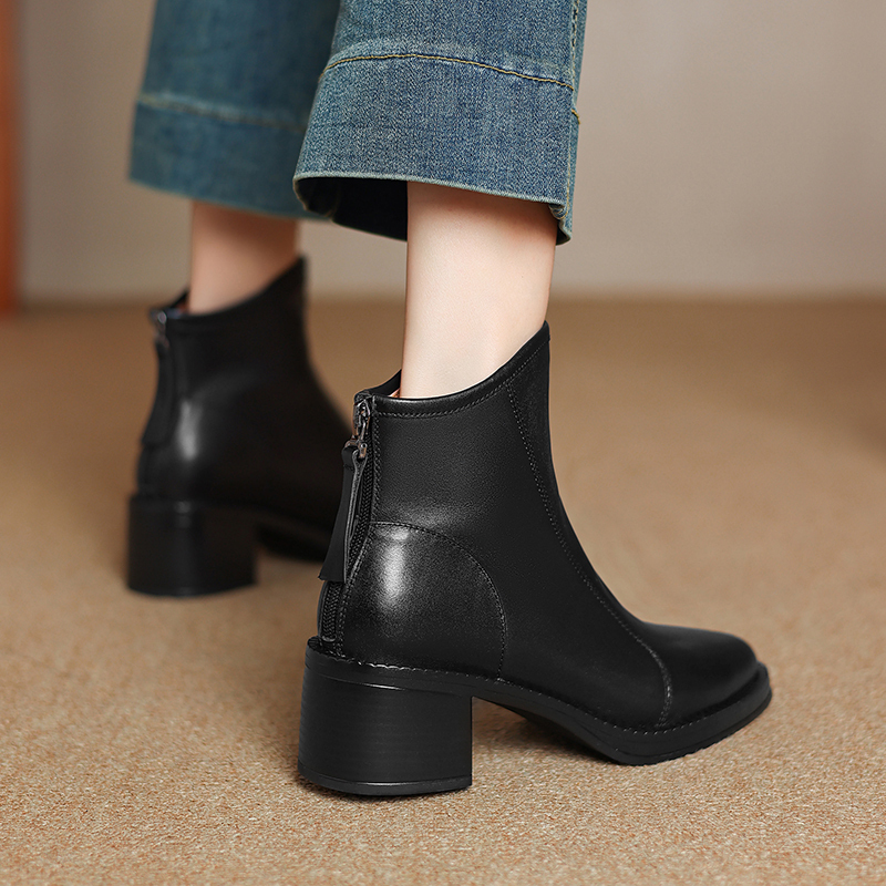 Yeezyy Reezy Черные женские ботинки на каблуке 5,5 см, цвет Black — фото 3