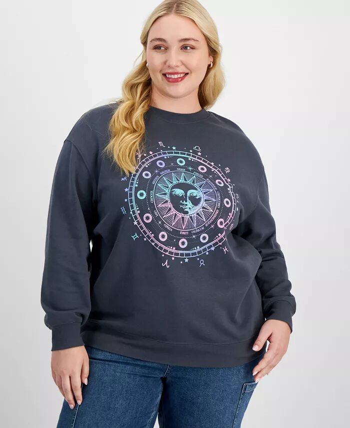 

Модная толстовка Celestial Plus Size с заниженной линией плеч Rebellious One, серый