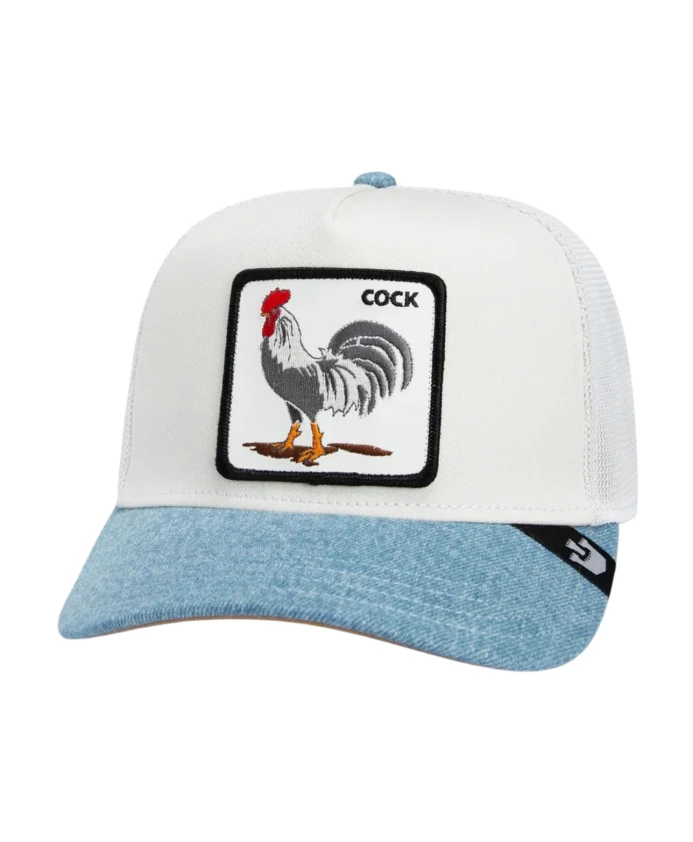 

Бейсболка дальнобойщика с изображением петуха Goorin Bros, белый