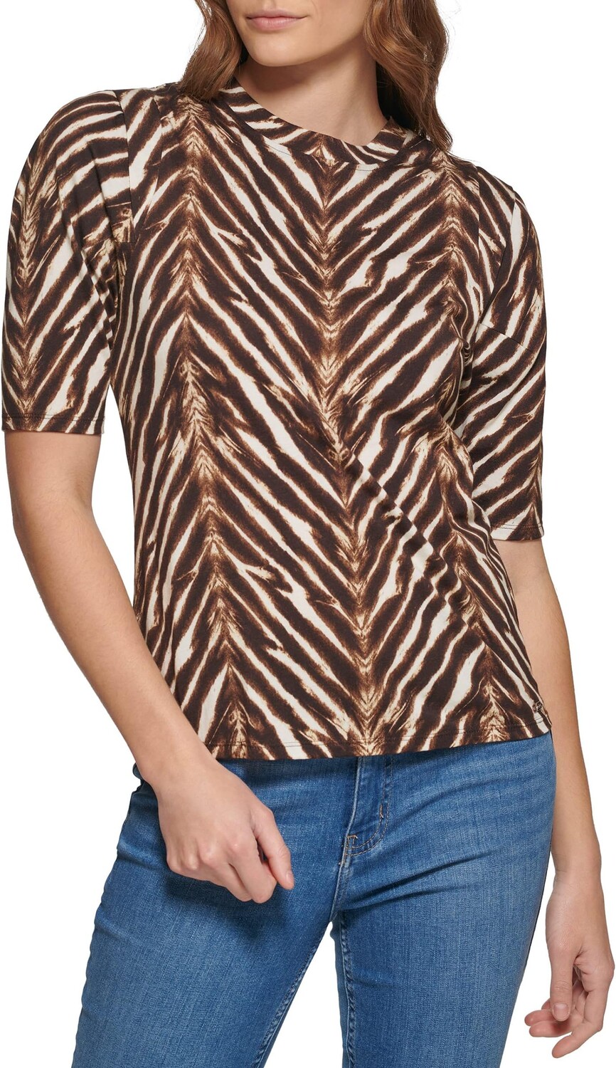 

Пуловер Calvin Klein Printed Elbow Sleeve Pleat, цвет Black/Terra Multi