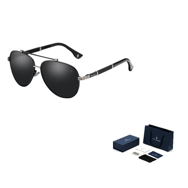 

Авиаторские солнцезащитные очки для мужчин plate and metal tr90 Maserati