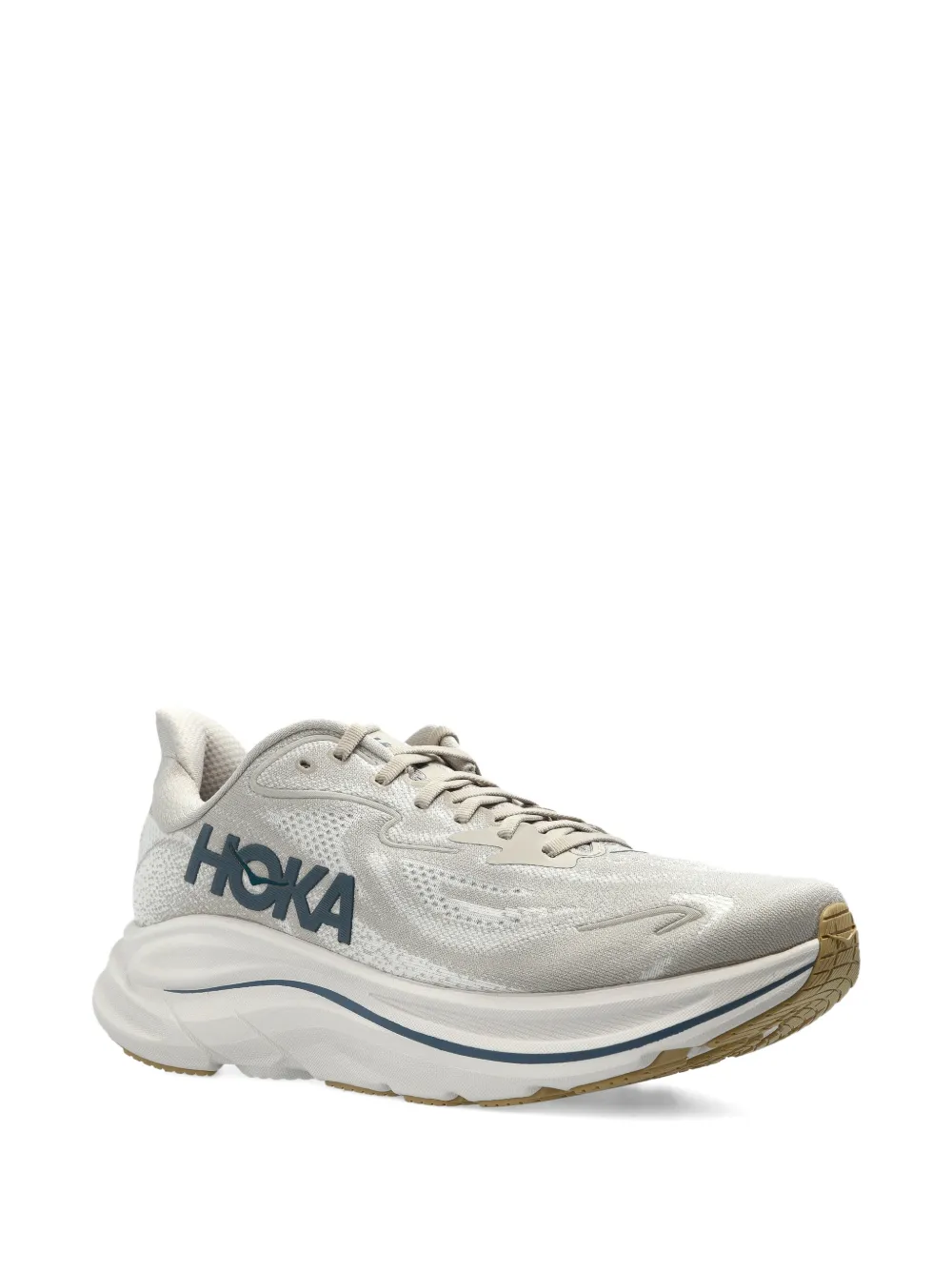 Кроссовки Hoka Clifton 10 на шнуровке, бежевый — фото 2