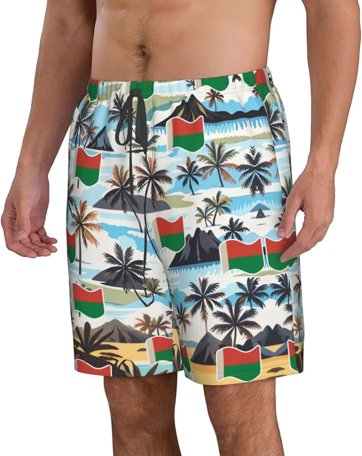 Мужские плавки-шорты Maldivians Board Shorts Swim Trunks с изображением Мальдивских островов Generic, Madagascan Madagascans — фото 2