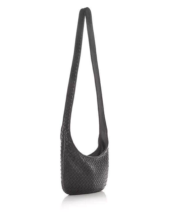 Кожаная сумка через плечо Intrecciato Bottega Veneta, черный — фото 4