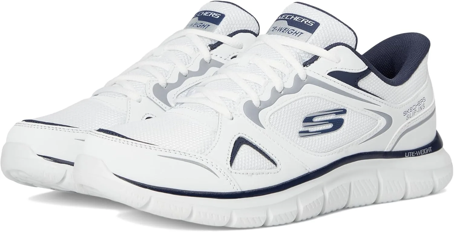 Мужские кроссовки Skechers Hands-Free Slip-ins Track Trainers, белый/темно-синий