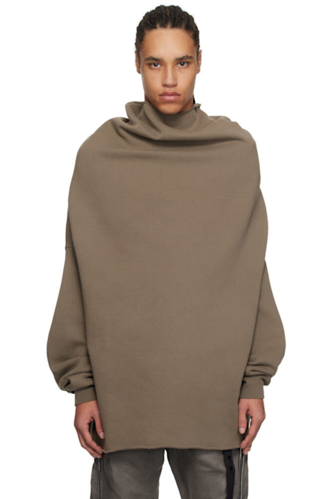 

Серый голливудский плащ-водолазка Rick Owens DRKSHDW