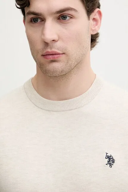 Свитер облегченный Lightweight U.S. Polo Assn., бежевый — фото 4