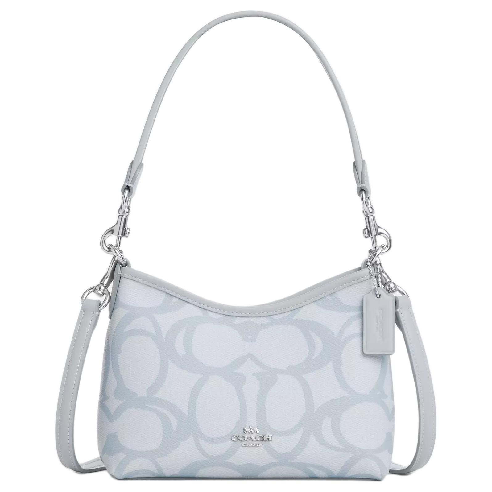 

COACH Сумка через плечо из лакированного холста малая женская ледяной голубой