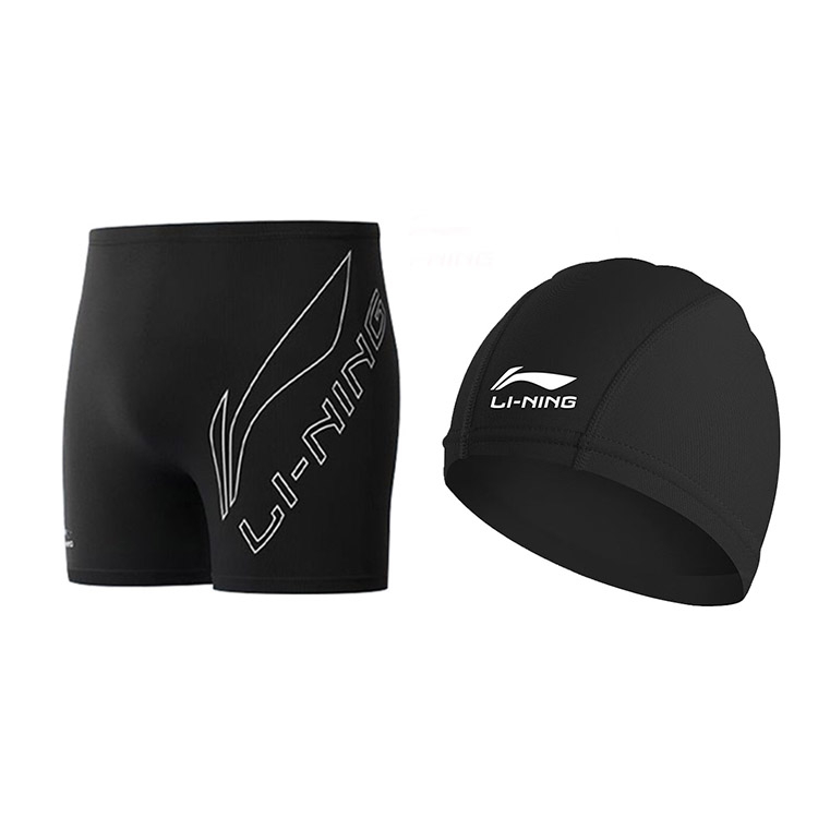 

Комплект для плавания silicone swimming pool men's LINING, 832-1 Swimming Shorts+151-1 черный Swimming Cap