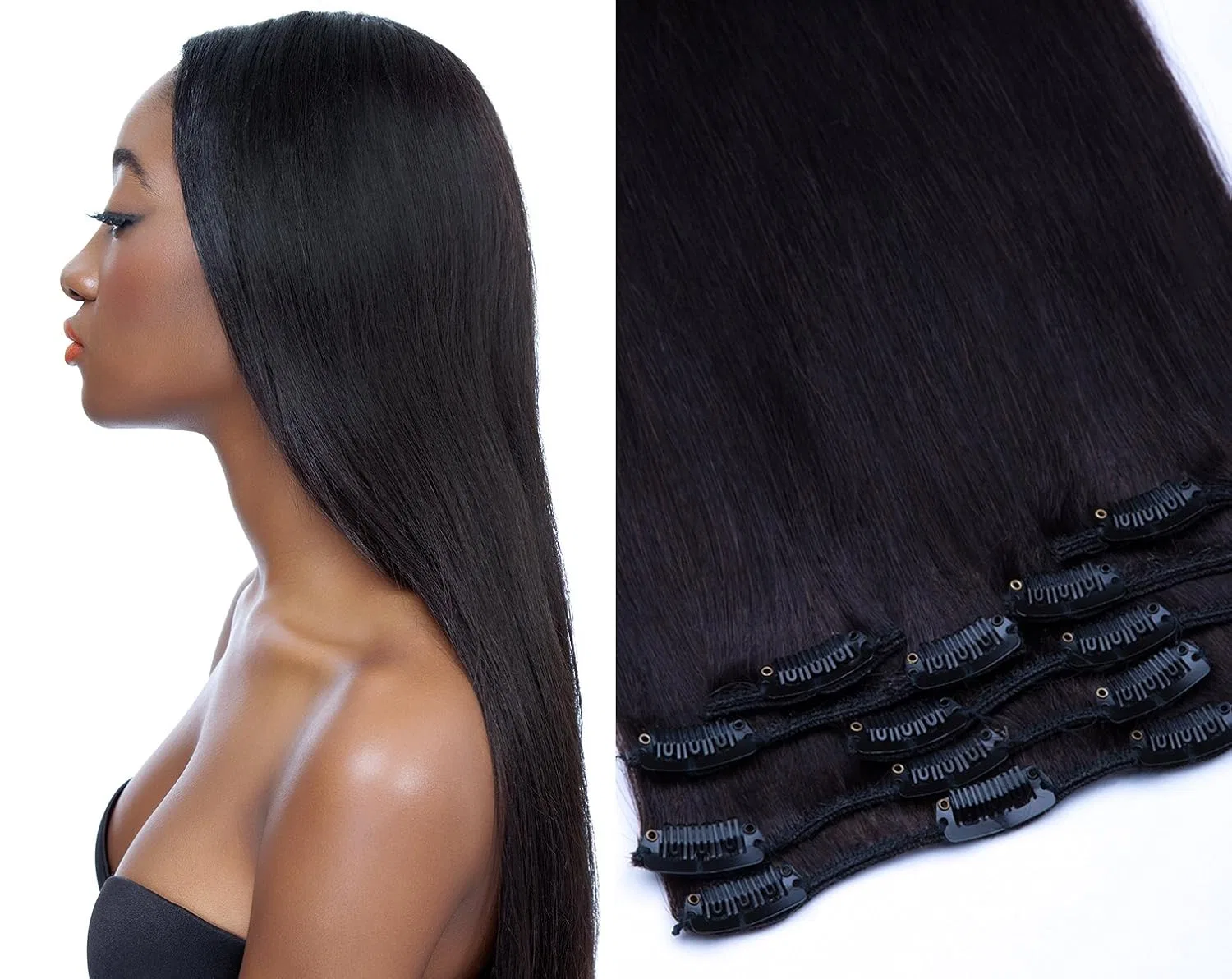 Набор накладных прядей на заколках из натуральных волос Remy Glamxtensions — фото 3