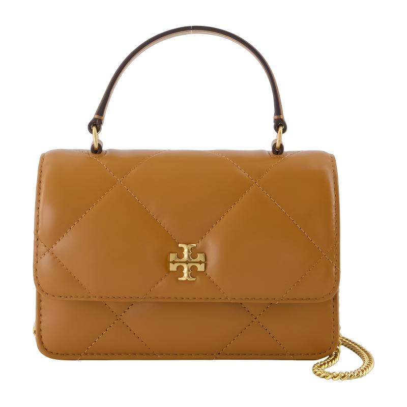 

TORY BURCH Гладкая кожаная сумка через плечо из коровьей кожи женская каштановая