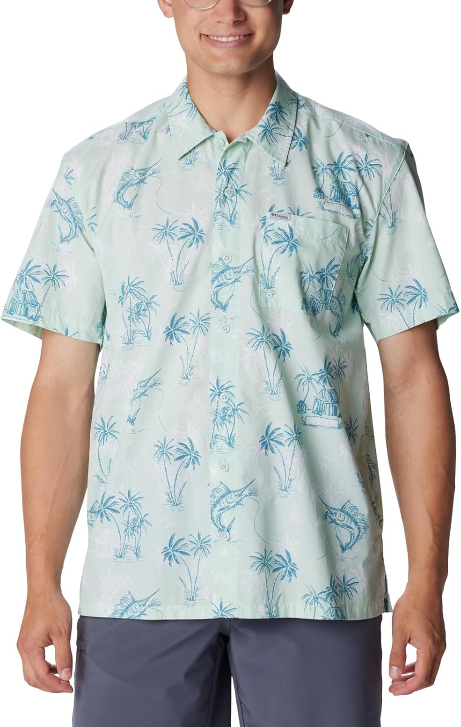 

Мужская рубашка Columbia Super Tamiami с длинным рукавом, Icy Morn/Scribbled