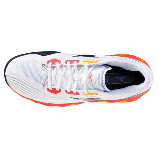Теннисные кроссовки «Wave Enforce Tour 2 AC» от Mizuno, White X Coral X Citrus — фото 4