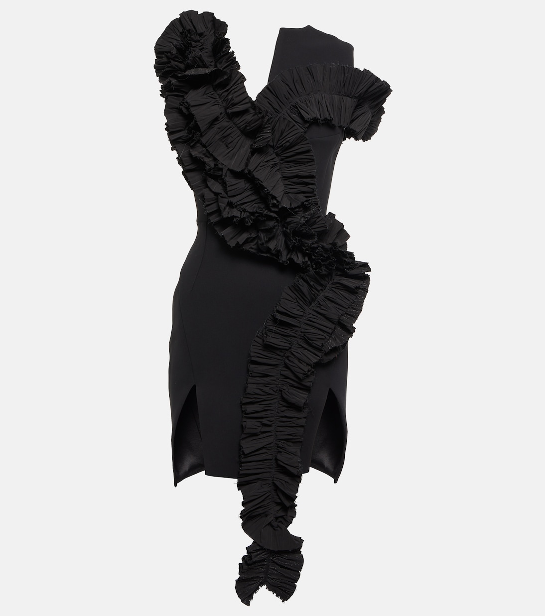 

Мини-платье Avery из крепа с оборками Maticevski, черный