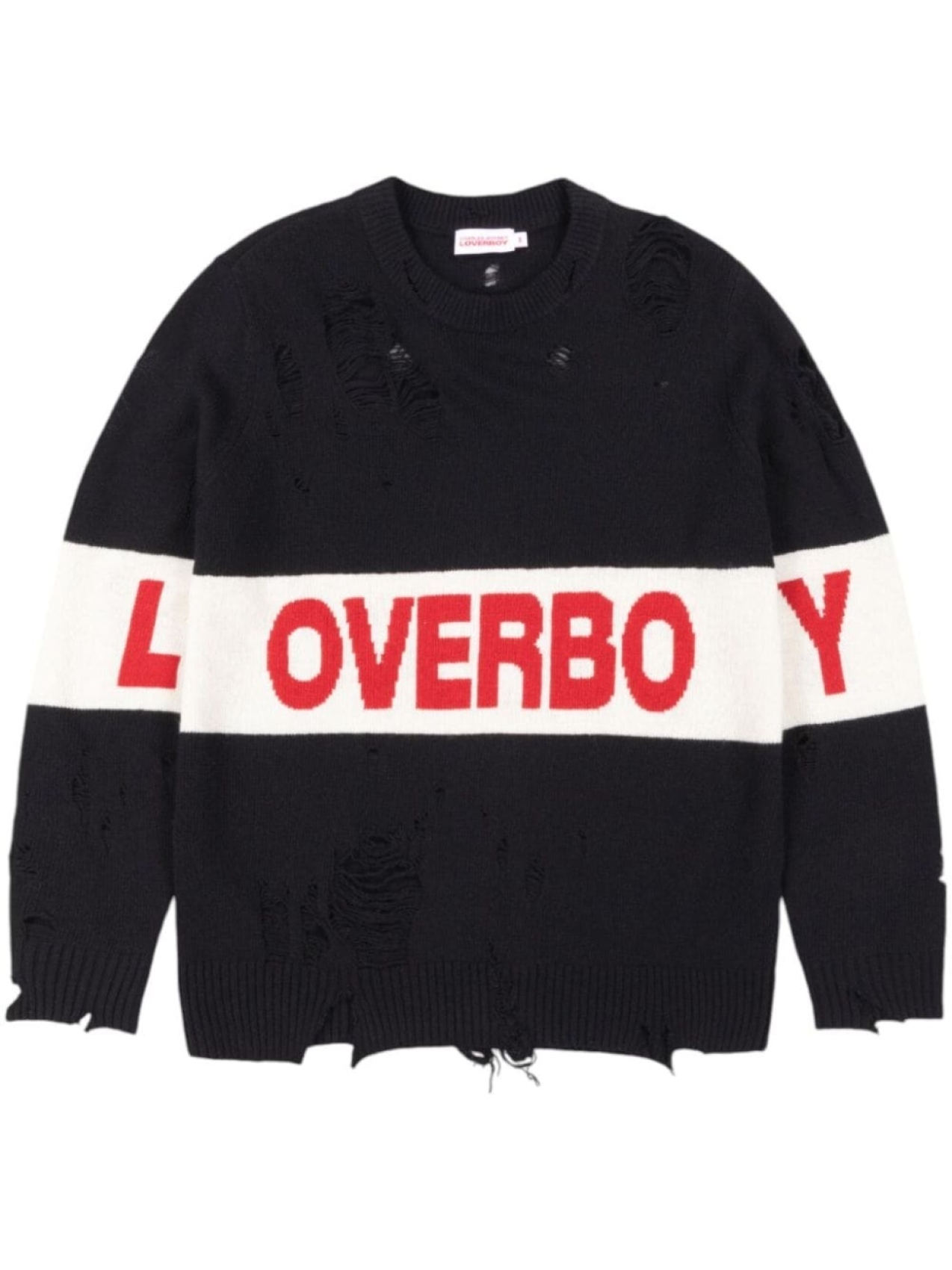 

Состаренный свитер с логотипом и интарсией Charles Jeffrey Loverboy, черный