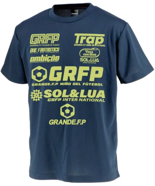 Детская футболка GRANDE FOOTBALL PRODUCTS из полиэстера с логотипом, тёмно-синяя