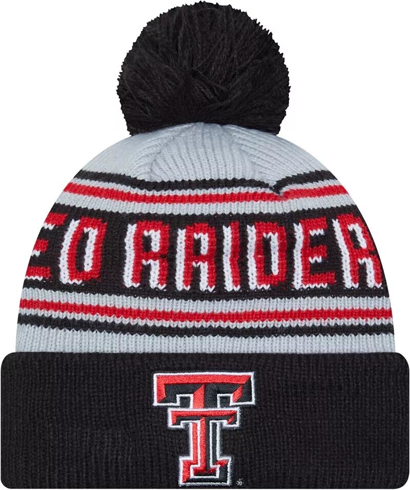 

Мужская шапка New Era Texas Tech Red Raiders с черным помпоном и надписью
