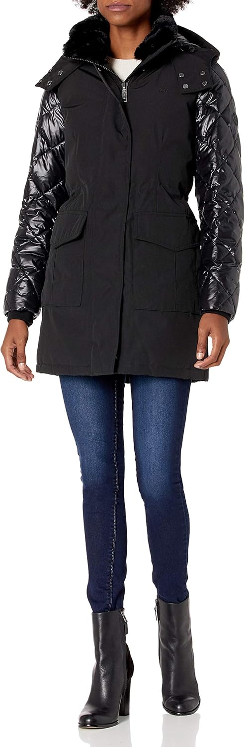 

Calvin Klein Женская аноракка-парка на молнии с полифиллом, Anorak Black