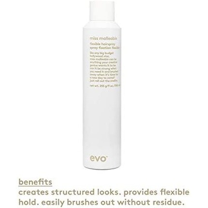 Miss Malleable Flexible Hairspray Спрей для объема волос, 300 мл, 10,1 жидких унций., Evo — фото 3