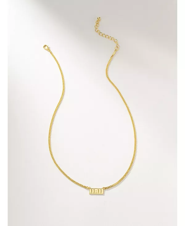 

Ожерелье с подвеской 11:11, позолоченное 14 карат, 16 дюймов + удлинитель 2 дюйма Uncommon James, gold