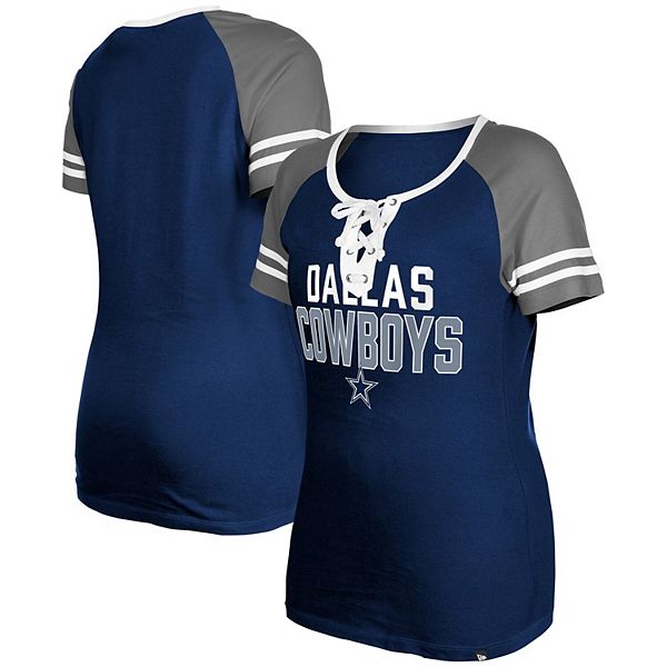 

Женская футболка Dallas Cowboys с регланом и шнуровкой New Era